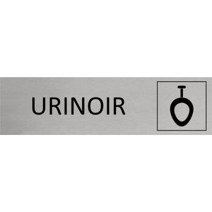 CombiCraft deurbordje Urinoir in zilver met tape - 165 x 45 mm