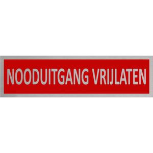 CombiCraft deurbordje Nooduitgang vrijlaten in zilver met tape - 165 x 45 mm