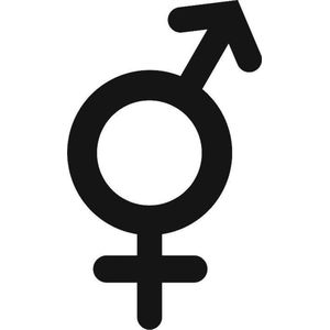 Toiletbordje WC Man + Vrouw - 43 x 72mm  - zwart plexiglas - incl. dubbelzijdig 3M tape