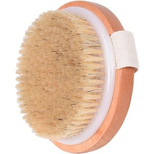 Professionele anti-cellulitis borstel - Dry brush - Natuurlijke haren - Incl. gratis opbergtas