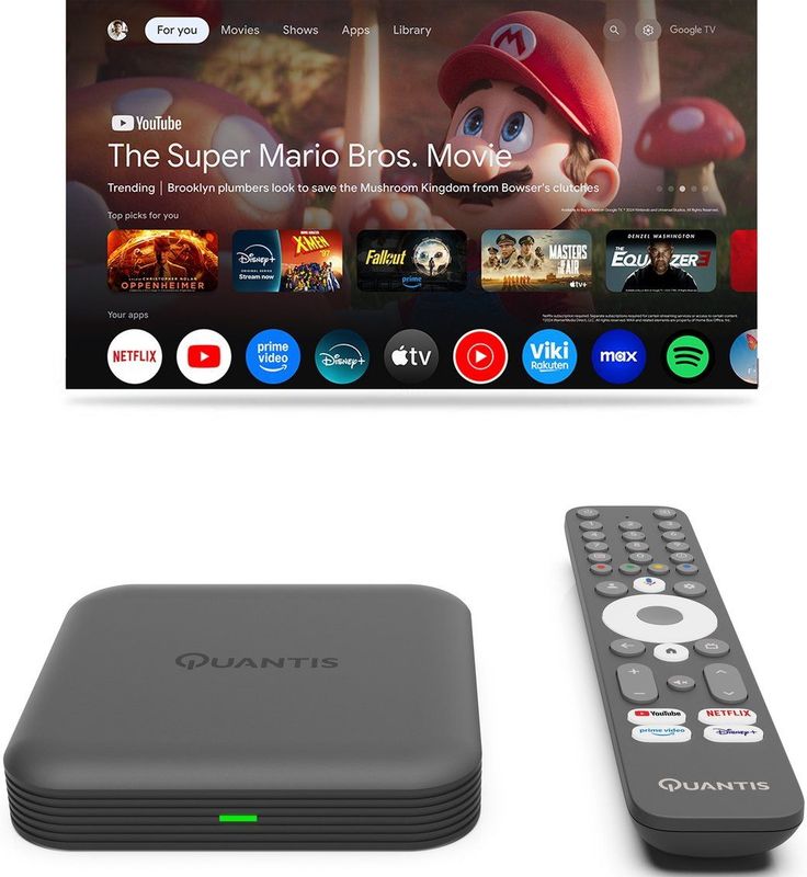 Quantis - QE700 - Streaming Box - 32 GB - Android Google TV - 4K UHD