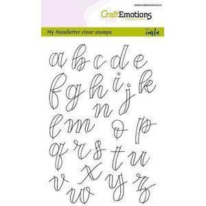 Clearstamp A6 CraftEmotions - Handletter tekst - Alfabet kleine letters (open)