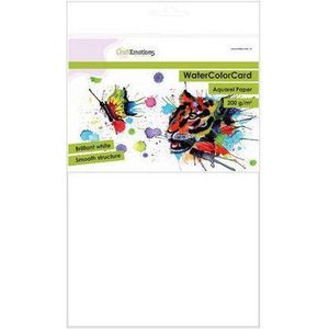 CraftEmotions - WatercolorCard - Aquarel papier - Briljant wit - A4 - 200grams - verpakt per 10vel