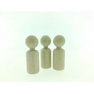 CraftEmotions Houten poppetjes, 60mm 25 st bulk