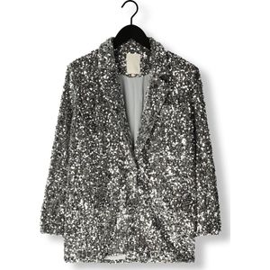Notre-V - NV-CHRISTINE GLITTER VELVET BLAZER - Zilver - Blazer - Dames