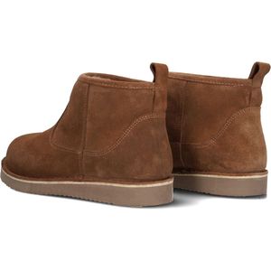 Notre-V - 2204-03 Enkellaarsjes - Cognac - Suède - Faux Fur Voering