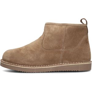 Notre-V - 2204-03 - Enkellaarsjes - Taupe - Suède - Faux Fur Voering