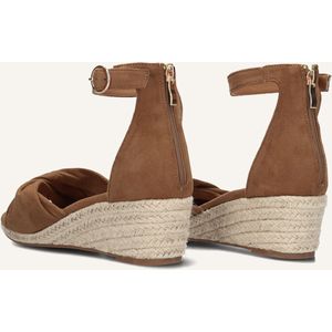 Omoda - Bruine Espadrilles met Sleehak - Leer