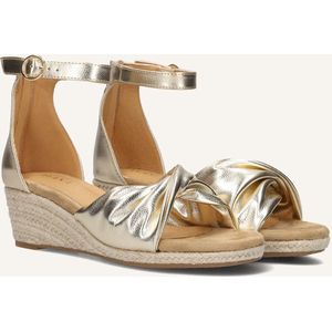 Omoda - Gouden Espadrilles met Sleehak - Leer