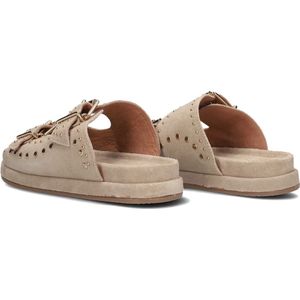 BLASZ - Lpmag-07 Slippers - Dames - Beige - Ponyhair met Goudkleurige Gespen