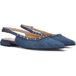 Notre-V 12270 Hakken Dames - Blauw - Textiel - Met Zilverkleurige Studs