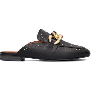 Notre-V - Dames Hakken - Zwart - Leren Muiltjes