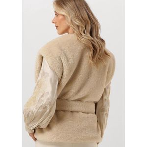 Teddy Jas - Beige - Polyester - Warmtebehoud - Hoge Kraag - Lange Mouwen