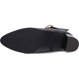 Notre-V - 8552 - Enkellaarsjes - Zwart - Leer