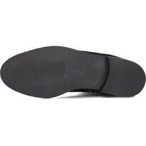 Notre-V - 3422 - Enkellaarsjes - Zwart - Suède - Blokhak 3 cm