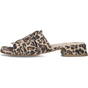 STEFANO LAURAN - KARIN - Slippers - Bruin - Leren Binnenkant - Blokhak 3 cm