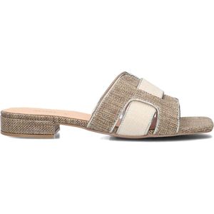 Notre-V - 6416 Slippers - Dames - Beige - Leren Binnenkant - Blokhak 2 cm