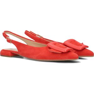 Notre-V 12241 Hakken Dames - Rood - Suède - Blokhak 2 cm
