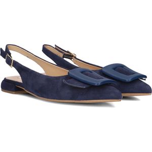 Notre-V - 12241 - Hakken - Blauw - Suède - Blokhak 2 cm