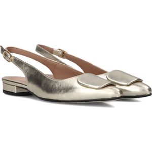 Lina Locchi - Gouden Slingback Ballerina's - Geel - Leren Buitenkant