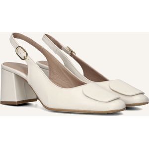 Lina Locchi - Slingbacks - Camelkleurig - Leren Bovenkant - Blokhak 6 cm