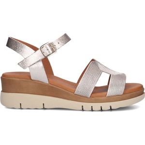 Lina Locchi - 8224 - Sandalen - Grijs - Leer - Sleehak 5cm