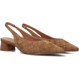 Stefano Lauran - D24062 - Schoenen - Bruin - Linnen - Slingback Hakken
