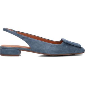 Stefano Lauran - Slingbacks - Blauw - Suède - Blokhak 2 cm