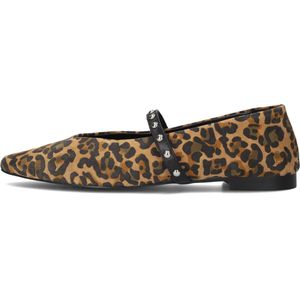 Stefano Lauran - X1417 - Ballerina's - Bruin - Linnen - Panterprint