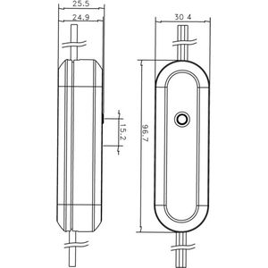 Push Cord Dimmer Trailing Edge LED 0-50W White