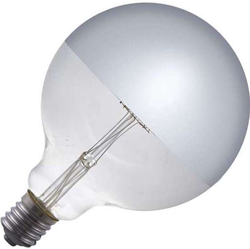 123led - G125 - Bollamp - Zilverkleurig - E27 - Dimbaar - 4 Watt - 350 Lumen