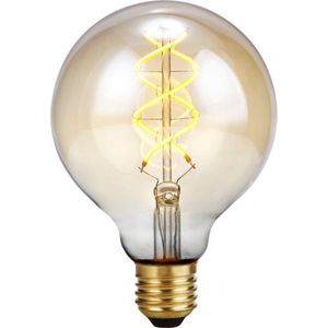SPL E27 LED Lamp 5W 3 Staps Dimbaar - Extra Warm Wit - LED Filament G95 Globe - Amber - Vervangt 39W - Per Stuk