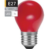 SPL - E27 LED Lamp - Rood - LED Filament Mini Globe/Kogel G45 - 1W - 3 Stuks