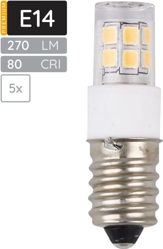 SPL - E14 LED Lamp - Warm Wit - 2W - LED Buislamp T14 - 5 Stuks