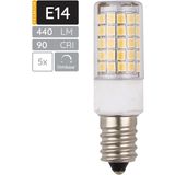 SPL E14 LED Lamp - Neutraal Wit - 5W - Dimbaar - 440lm - LED Buislamp T18 - 5 Stuks