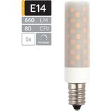 SPL - E14 LED Lamp - Neutraal Wit - 6W Dimbaar - 660lm - LED Buislamp T18 - Opaal - 5 Stuks