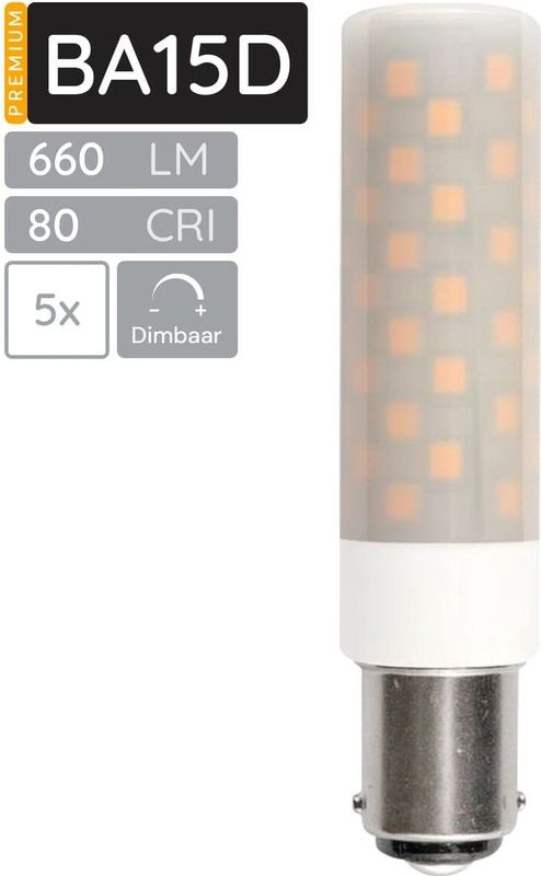 SPL - Ba15d - LED Lamp - Neutraal Wit - 6W - 660 lumen - 5 Stuks