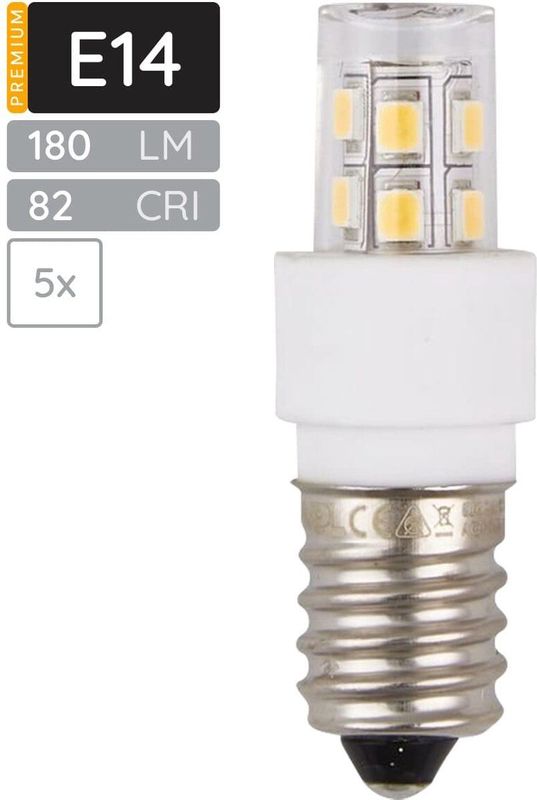 SPL - E14 LED Lamp - Neutraal Wit - 2W - LED Buislamp T17 - 5 Stuks