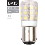 SPL - Ba15d - LED Buislamp - Neutraal Wit - 3W - 250 lumen - 5 Stuks