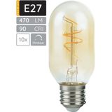 SPL - E27 LED Lamp - Goud - Dimbaar - LED Filament T45 - Extra Warm Wit - 10 Stuks