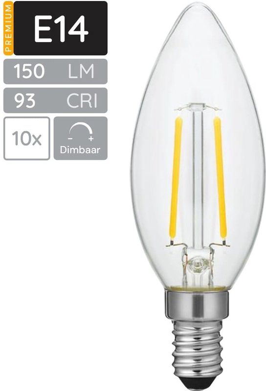 SPL - E14 LED Lamp - Extra Warm Wit - Dimbaar - 2W - Vervangt 16W - 10 Stuks
