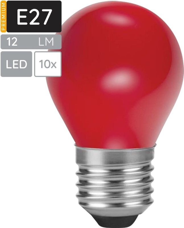 SPL - E27 LED Lamp - Rood - LED Filament Mini Globe/Kogel G45 - Feestverlichting - 10 Stuks