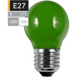 SPL - E27 LED Lamp - Groen - LED Filament Mini Globe/Kogel G45 - Feestverlichting - 10 Stuks