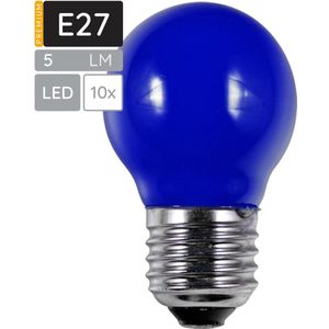 SPL - E27 LED Lamp 1W - Blauw - LED Filament Mini Globe/Kogel G45 - 10 Stuks