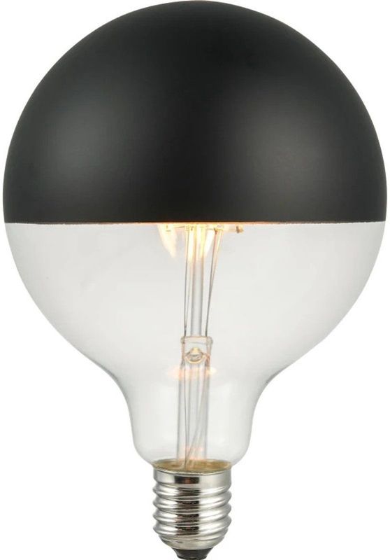 123led LED lamp E27 | Globe G125 | Kopspiegel | Zwart | 2500K | Dimbaar | 6.5W (40W)