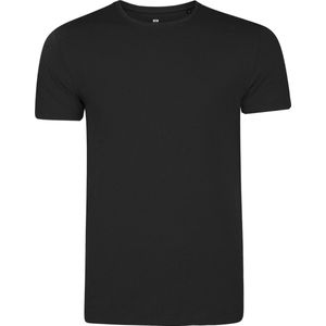 WE Fashion - Heren Slim Fit T-shirt - Zwart - Katoen