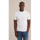 WE Fashion T-Shirt - Lichtgrijs - Katoenmix met Korte Mouwen