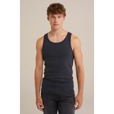 WE Fashion - Slim Fit Singlet - Donkerblauw - Katoen