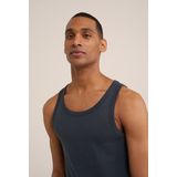 WE Fashion - Slim Fit Singlet - Donkerblauw - Katoen