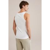 WE Fashion - Heren Slim Fit Singlet - Wit - Katoen